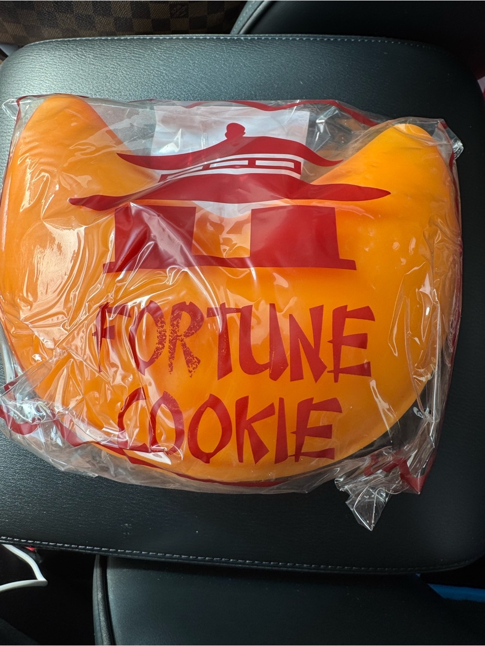 Plush Fortune Cookie Pillow - Orange
